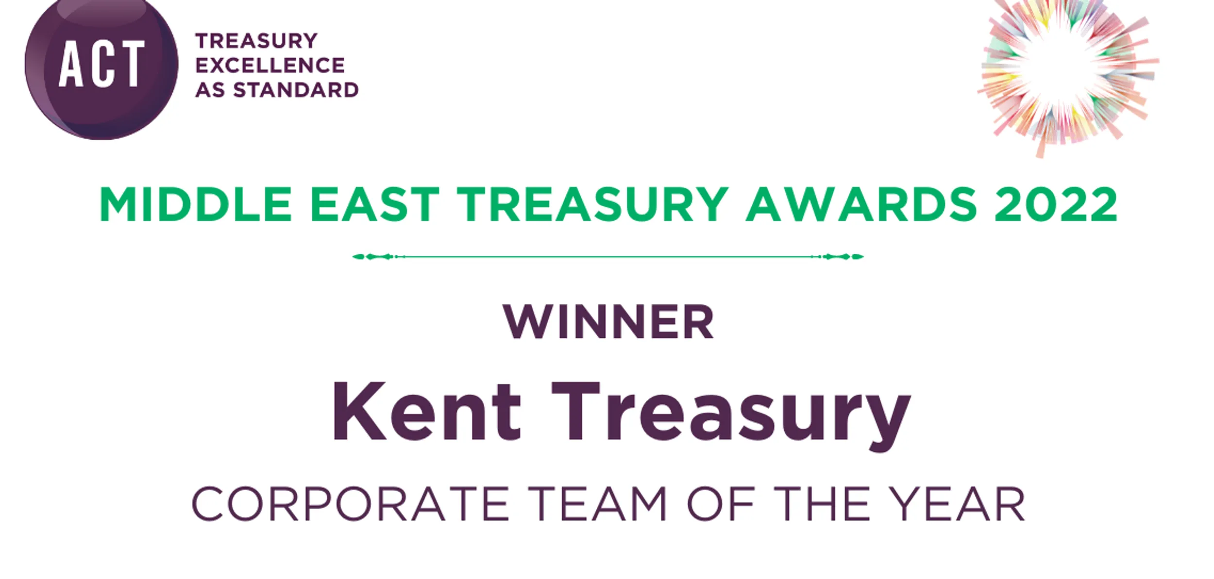 ACT Middle East Treasury Awards Kent Treasury social post